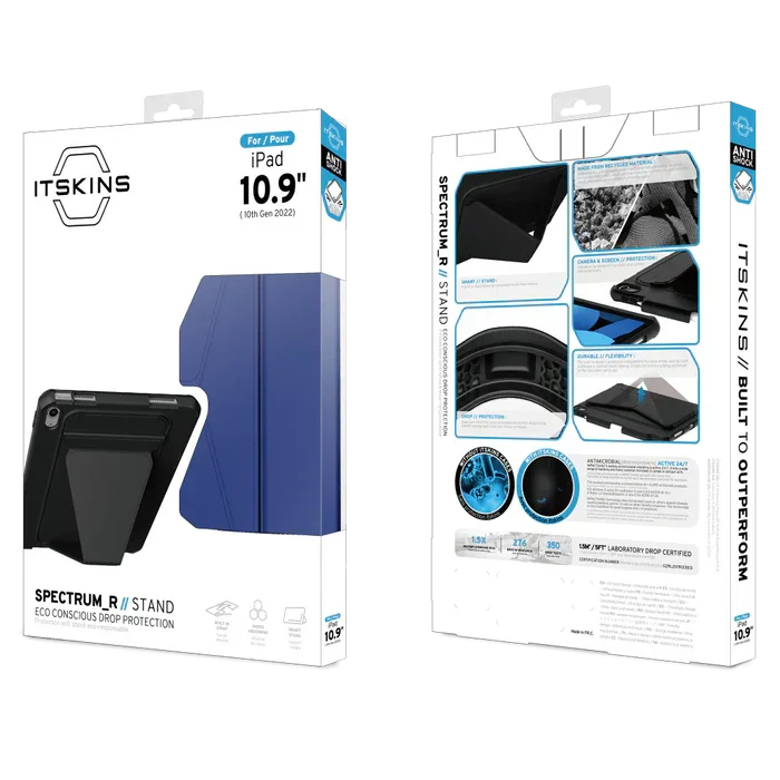 Itskins Spectrum iPad 11 (A16) & iPad 10.9 (10th Gen) Stand Case - Navy Blue - Tashqila Itskins Spectrum iPad 11 (A16) & iPad 10.9 (10th Gen) Stand Case - Navy Blue - Tashqila